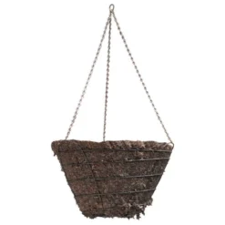 Braun Wire Hanging Basket Moss Liner And Chain 16in Diam