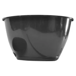 Belden Plastics 14-Inch Saucerless Baskets, Black, Case Of 25