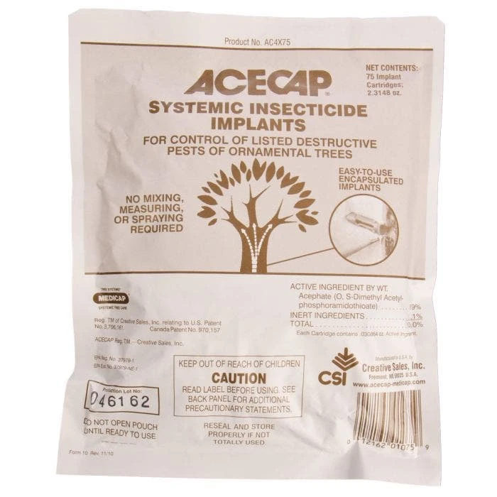 AceCap Insecticide Systemic Implants 3/8in Diam 75 Per Pack 1 AceCap Insecticide Systemic Implants 3/8in Diam 75 Per Pack