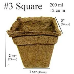CowPots, #3 Square Pots, Case Of 1,176 -Outdoor Garden Store cpsq31176 4