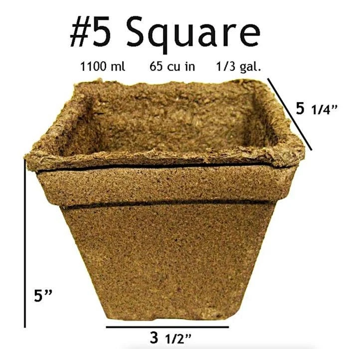 CowPots #5 Square Pots, Case Of 60 2 CowPots #5 Square Pots, Case Of 60 - Image 2