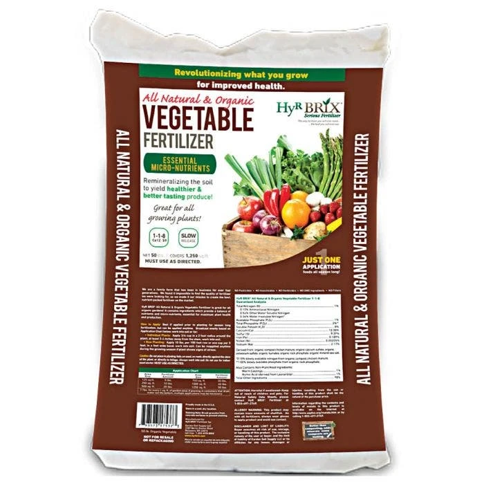HyR BRIX Organic Vegetable Fertilizer, 45-Pound Bag 1 HyR BRIX Organic Vegetable Fertilizer, 45-Pound Bag