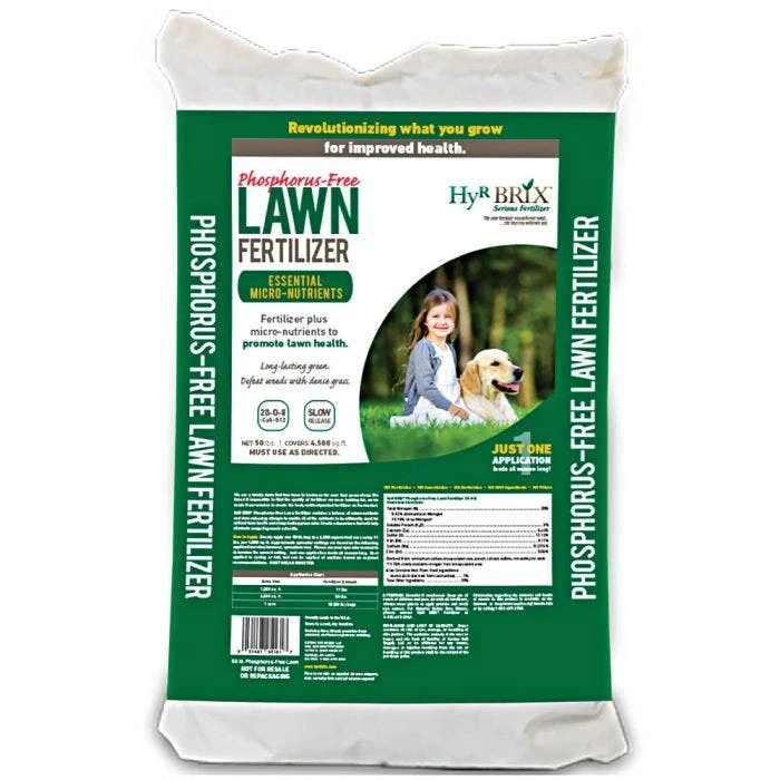 HyR BRIX Phosphorus-Free Lawn Fertilizer, 45-Pound Bag 1 HyR BRIX Phosphorus-Free Lawn Fertilizer, 45-Pound Bag