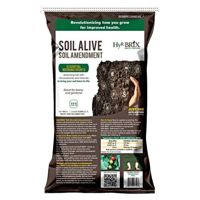 HyR BRIX Soil Alive Soil Amendment 5-8-14 Plus 8% Calcium And 9% Sulfur 1 HyR BRIX Soil Alive Soil Amendment 5-8-14 Plus 8% Calcium And 9% Sulfur